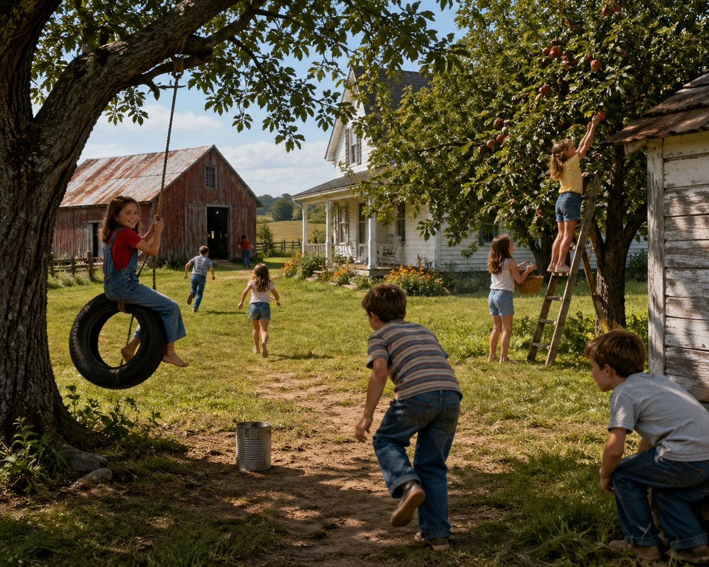 Childhood farm memory artwork